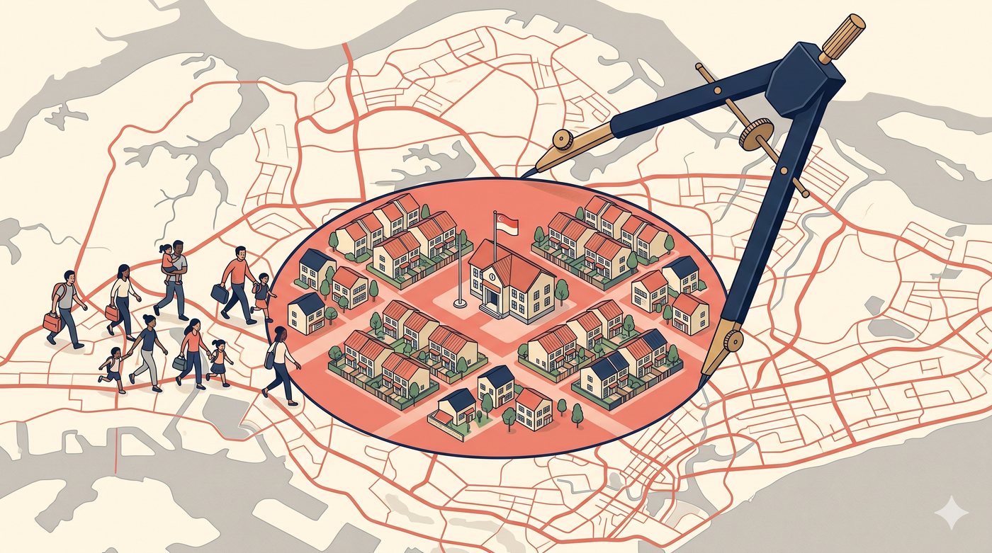 1km primary school rule and Singapore property